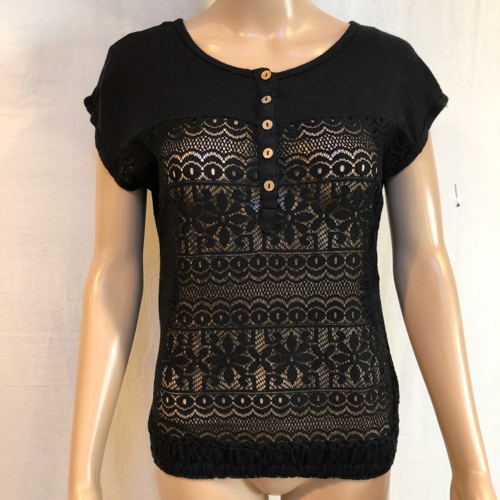 Eyelash woman’s sleeveless top Black Lace Rayon